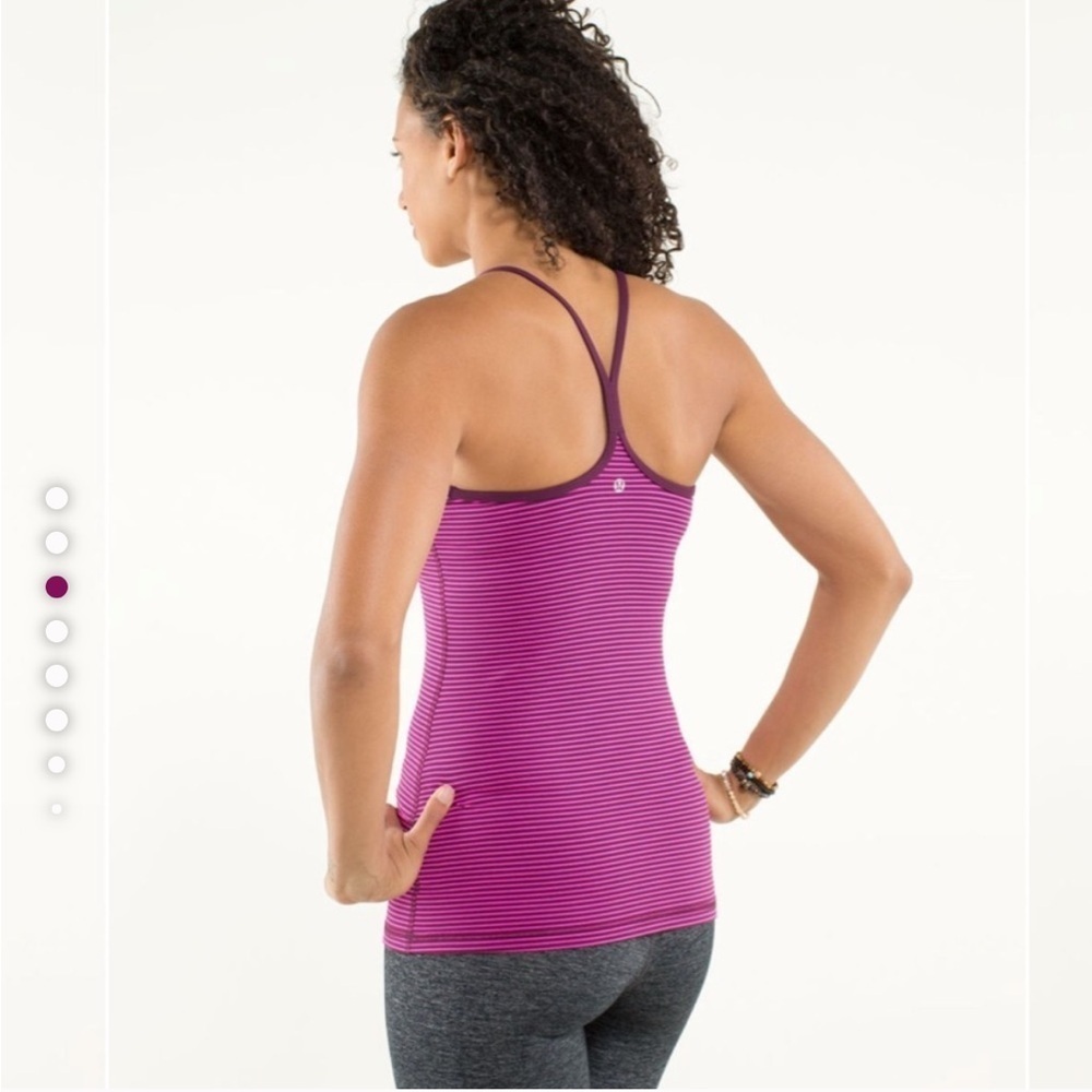 Lululemon Striped Pink Power Y Tank Women's Top racer back XL